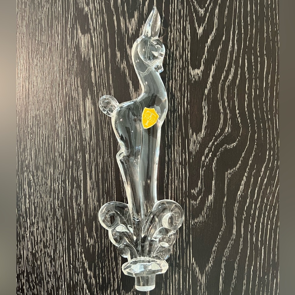 Vintage Rare Tiffin Glass Flower Deer Floater